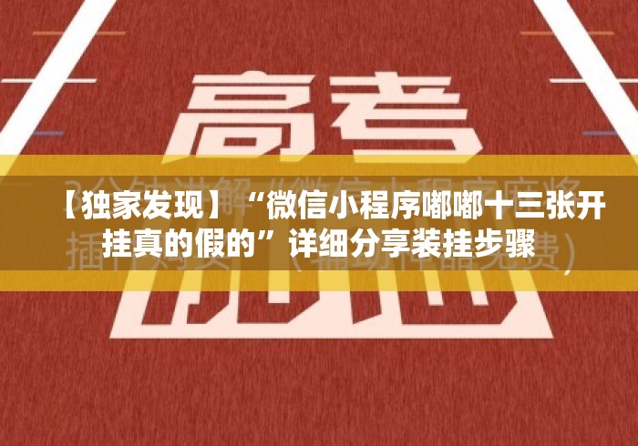 【独家发现】“微信小程序嘟嘟十三张开挂真的假的”详细分享装挂步骤