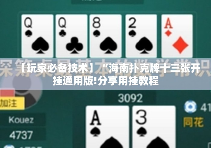 【玩家必备技术】“海南扑克牌十三张开挂通用版!分享用挂教程